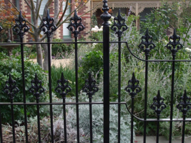 Black wrought iron fence Black wrought iron fence
