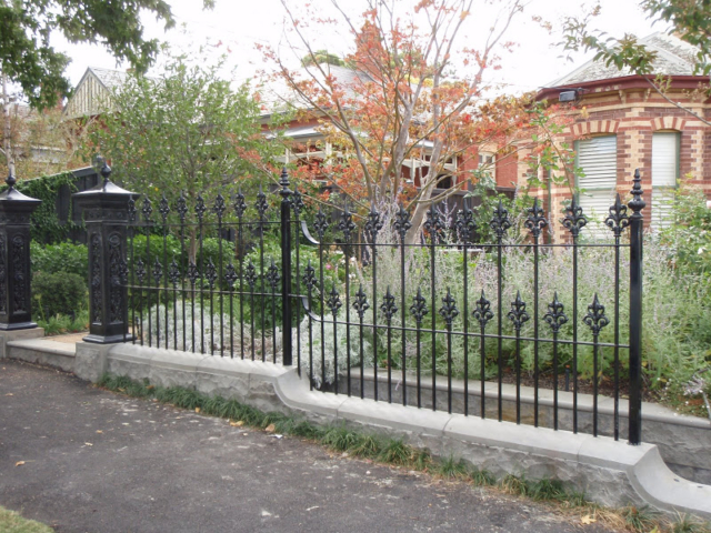Black wrought iron fence Black wrought iron fence