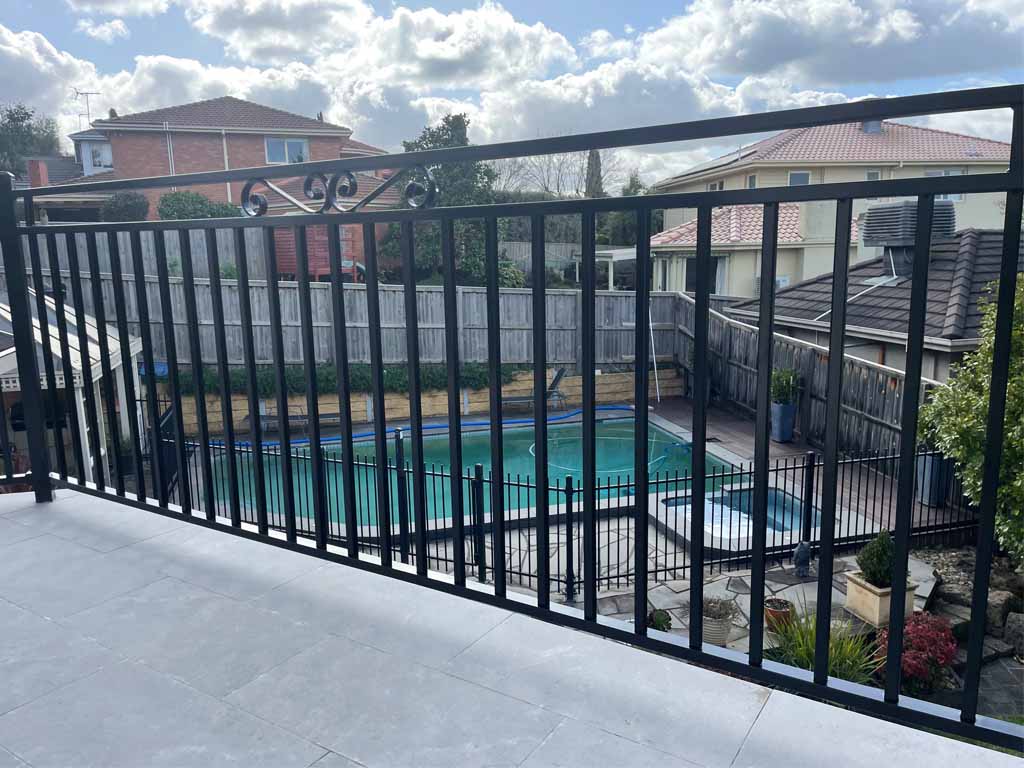 powdercoated steel balustrade with scrolls Templestowe | Haven Fencing